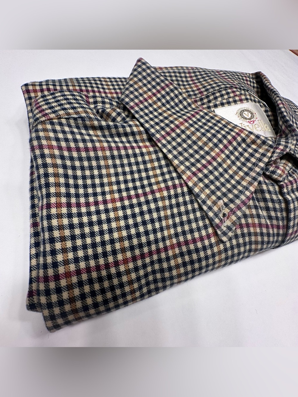 Vintage 90s Viyella Plaid Button Down Shirt Men’s L 80% Cotton 20% Wool